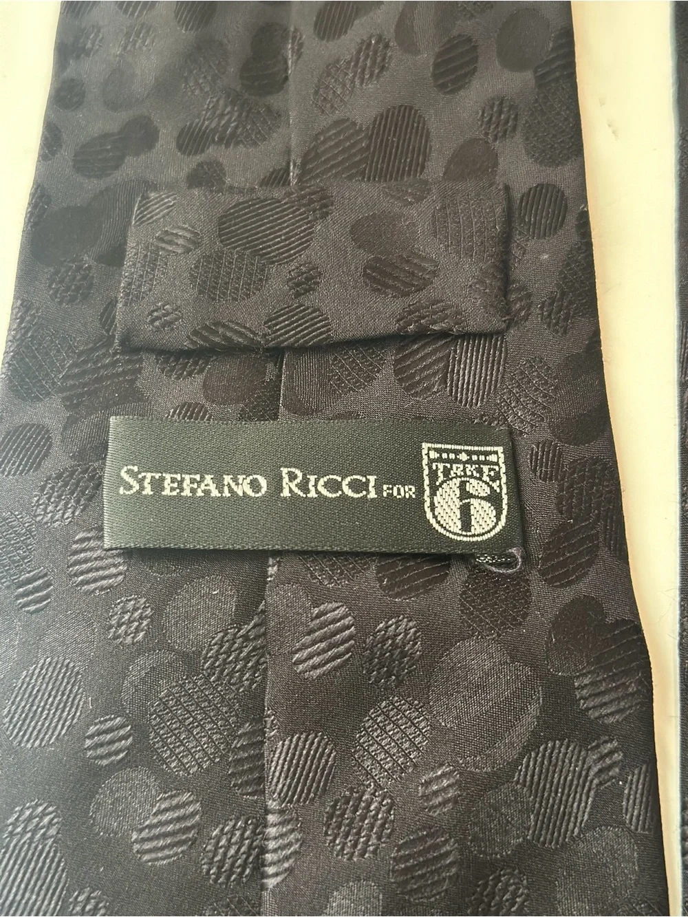Stefano Ricci for Take 6 Black Silk Jacquard Tie Made in Italy 4